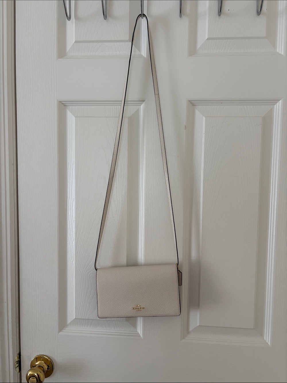 Coach Pebbled Leather Crossbody Bag in Cream